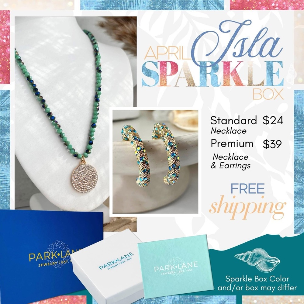 BNIB Park Lane Isla Sparkle Box Necklace with Pendant
